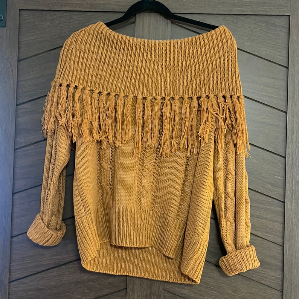 Slouchy off shoulder sweater